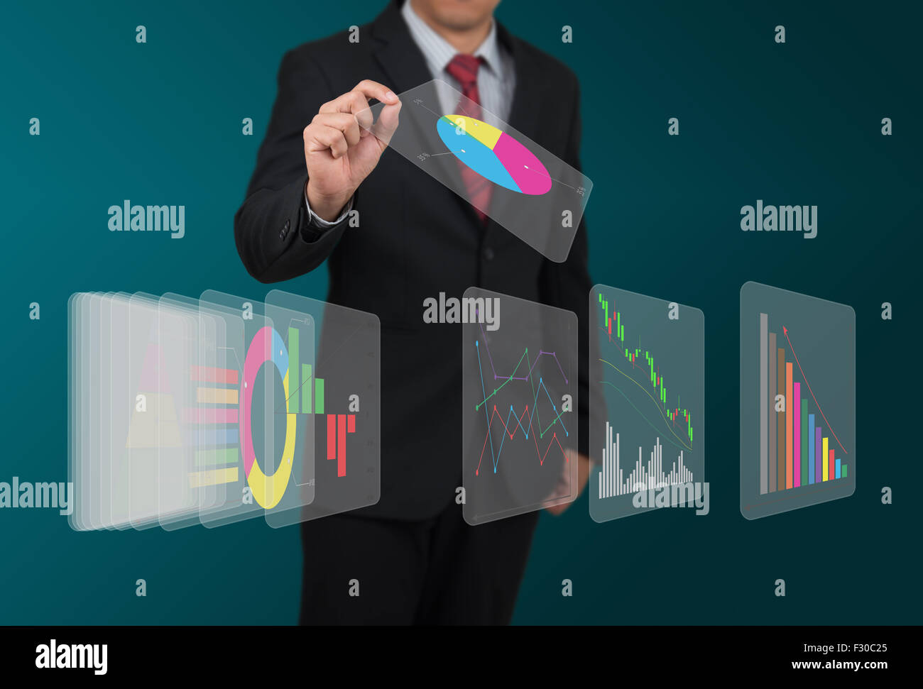 man with digital display technology Stock Photo Alamy