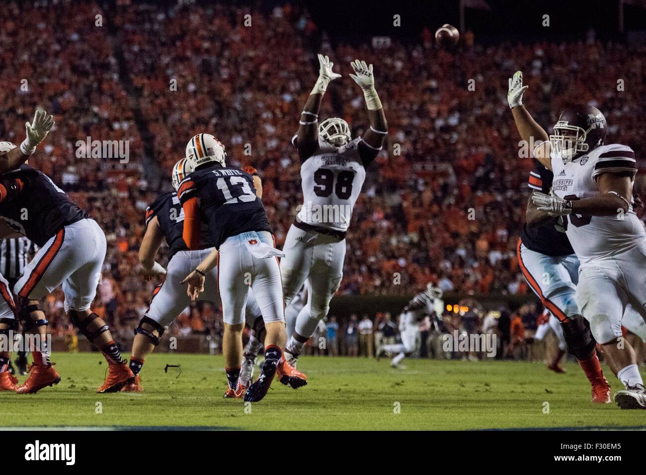 Auburn quarterback Sean White (13) during the NCAA college football