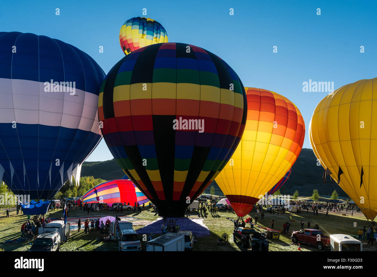 The 40th Annual Hot Air Balloon Festival in Snowmass, Colorado Stock