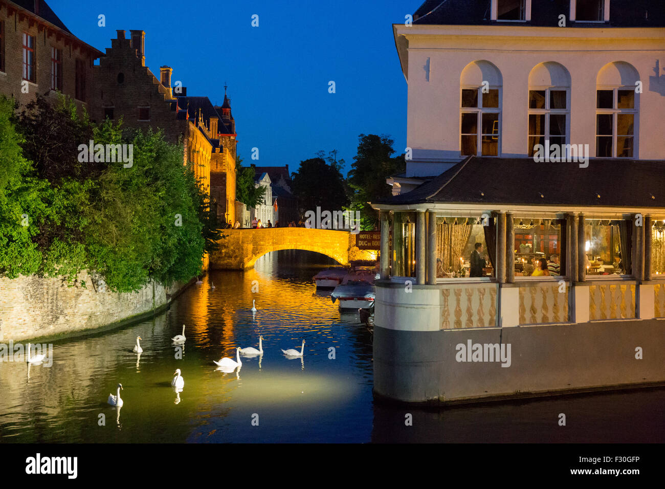 The Duc de Bourgogne Restaurant and Hotel in Brugge, Belgium Stock Photo
