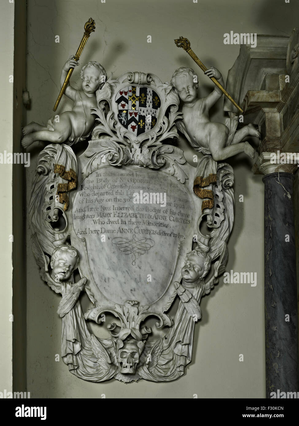 Otterden, Church of St Lawrence, Kent. Curteis Monument Stock Photo