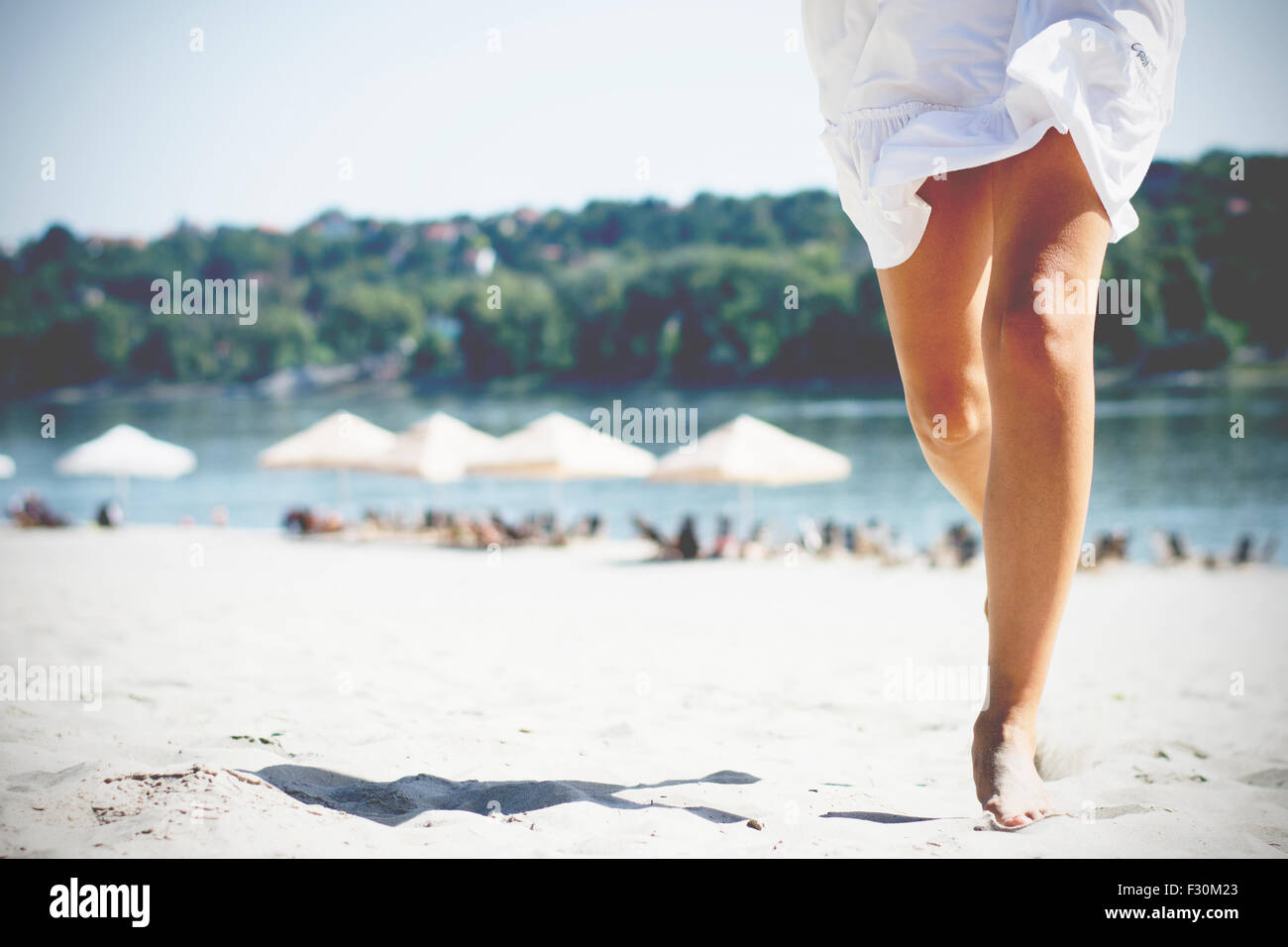 Woman run rear view dress hi-res stock photography and images - Alamy