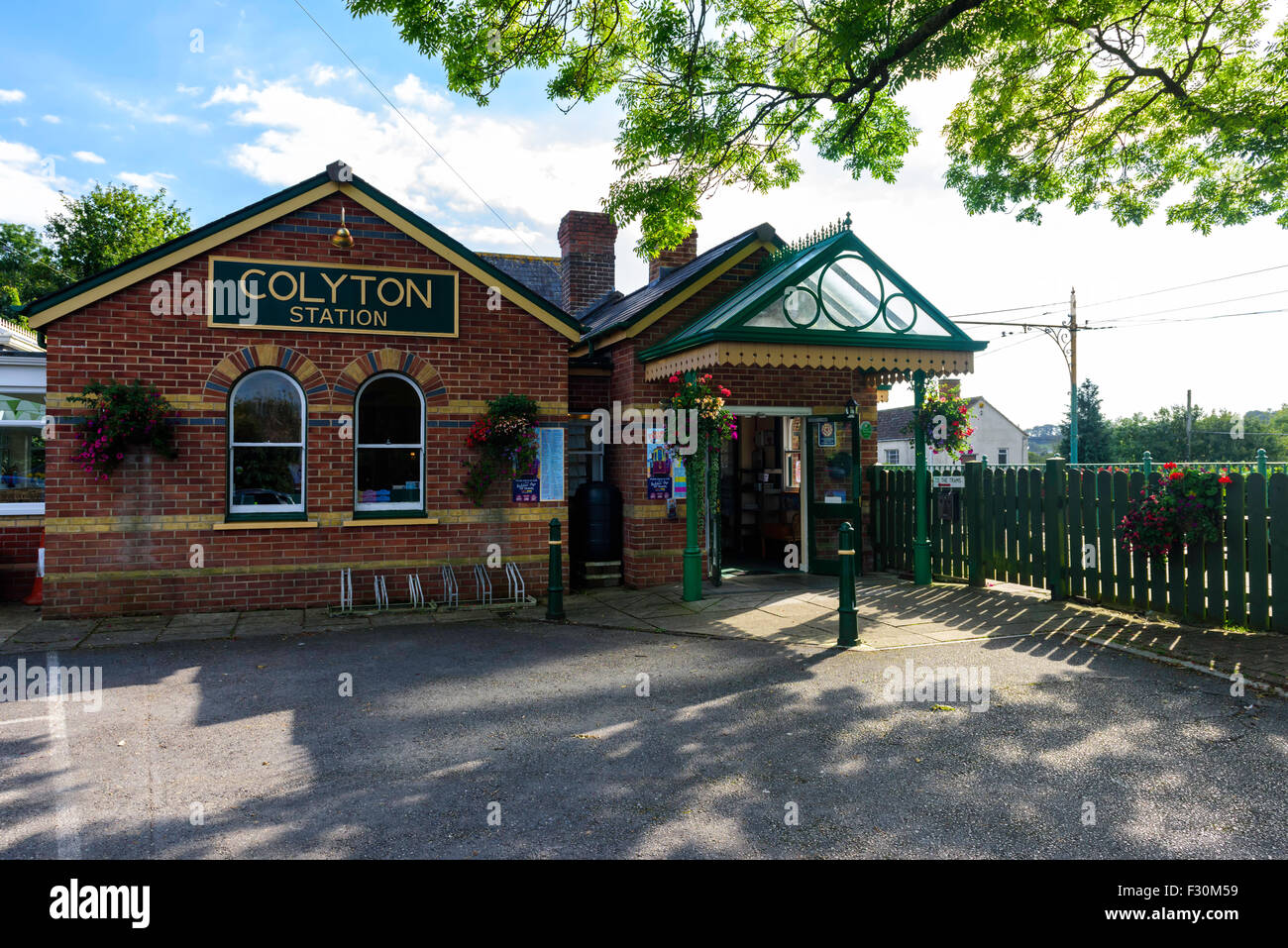 Colyton station for Seaton Tramway. A route of a former London & South Western branch line to Seaton East Devon UK Stock Photo