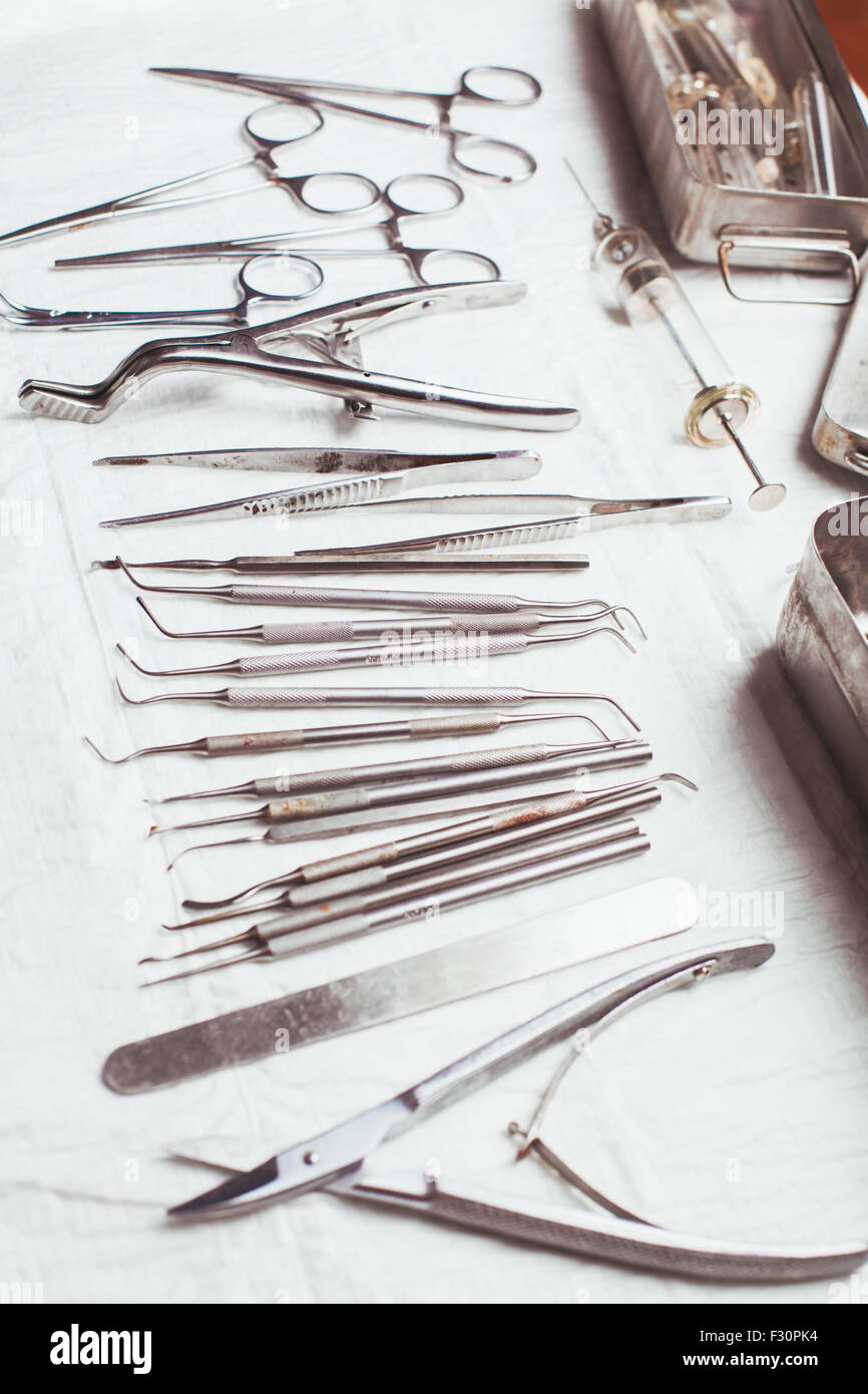 Vintage dental instruments Stock Photo Alamy