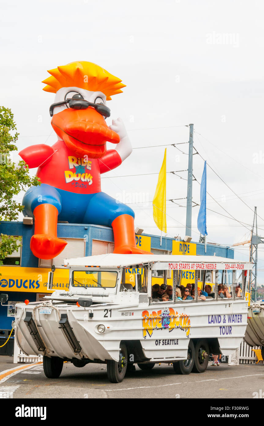 Seattle DUKW or Duck tours. Stock Photo