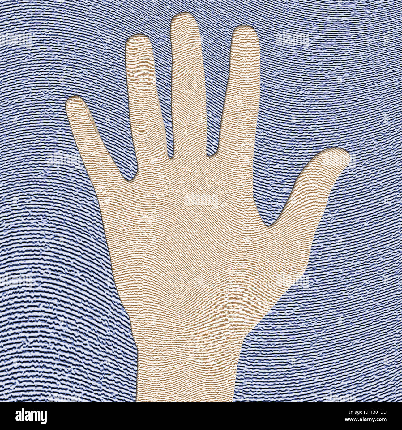 illustration of hand impress in fingerprint Stock Photo