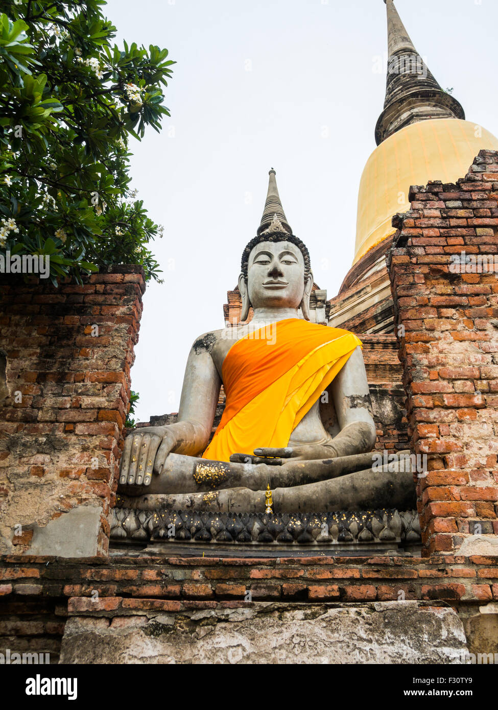 Buddha statue in Wat Yai Chai Mongkol, Ayuttaya, Thailand Stock Photo