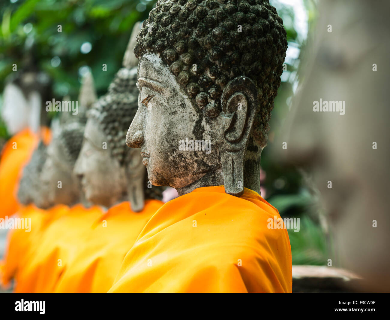 Buddha statue in Wat Yai Chai Mongkol, Ayuttaya, Thailand Stock Photo