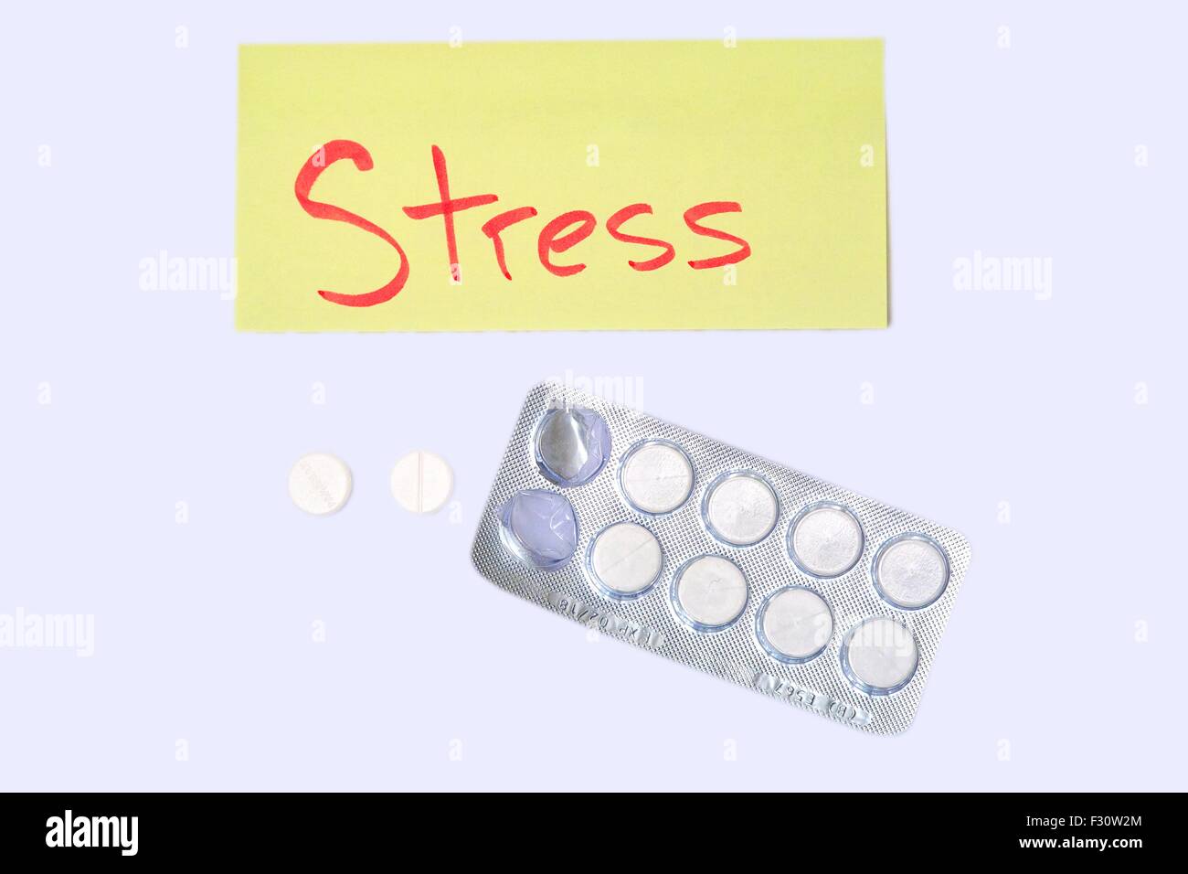 Stress Relief 10 Panamax White Pills Stock Photo