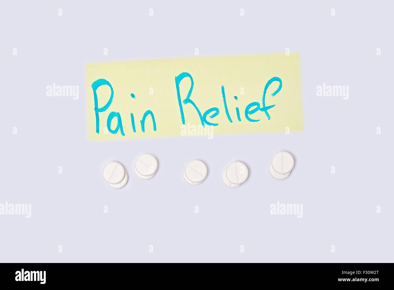 Pain Relief 10 Generic White Pills Stock Photo