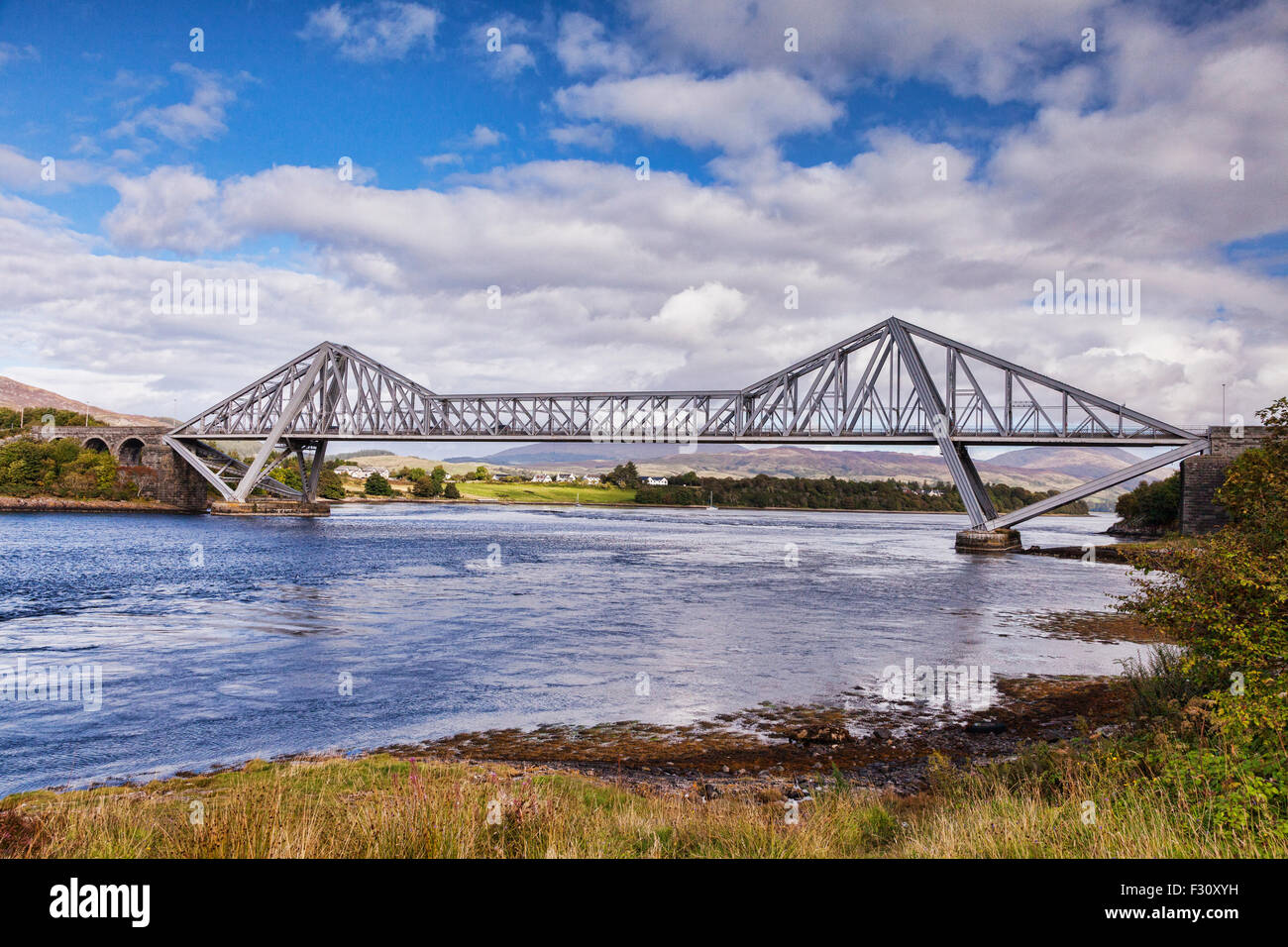 Connel Bridge spanning Loch Etive at Connel, Argyll and Bute, Scotland, UK. Stock Photo