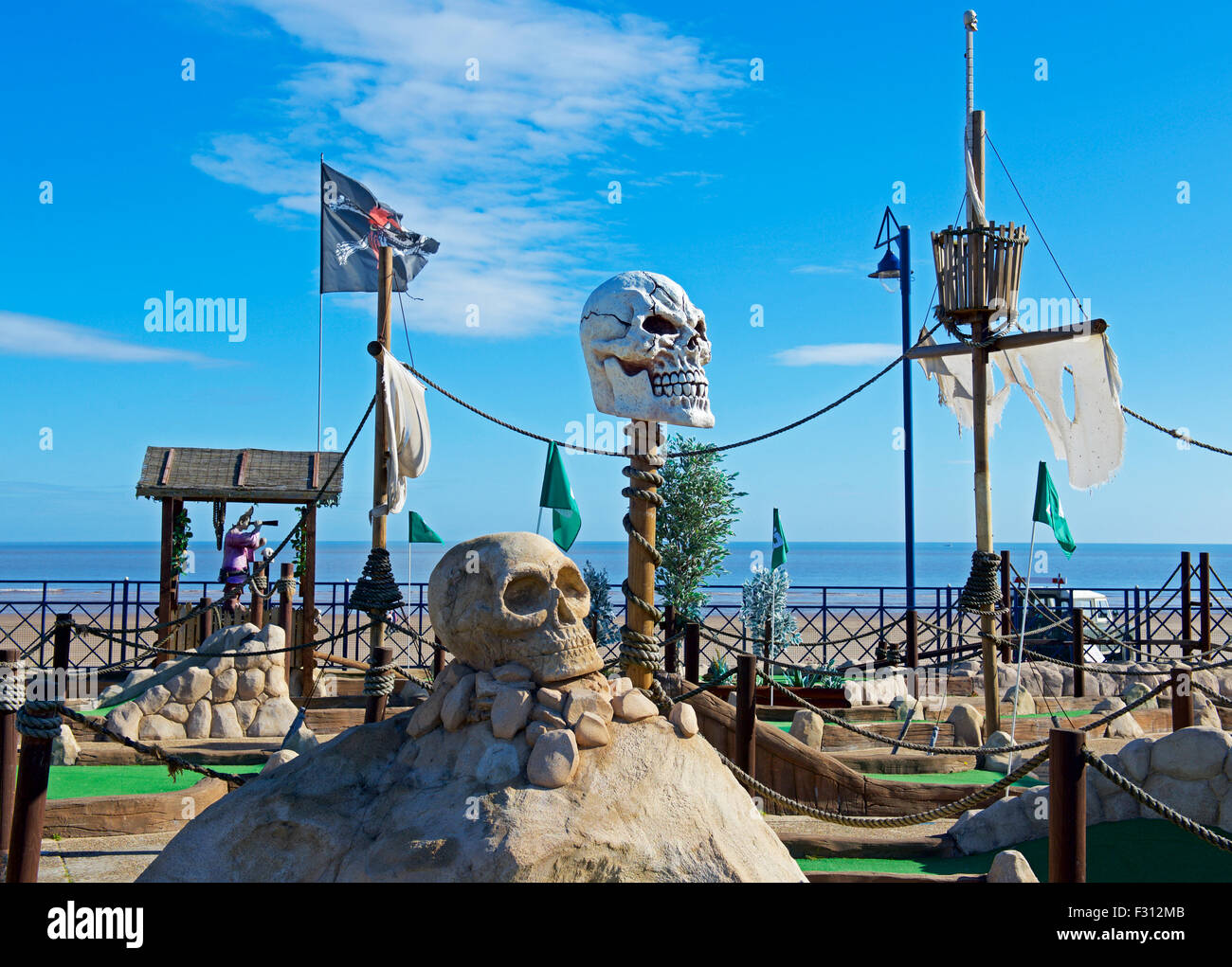 Pirate-themed crazy golf at Mabelthorpe, Lincolnshire, England UK Stock Photo