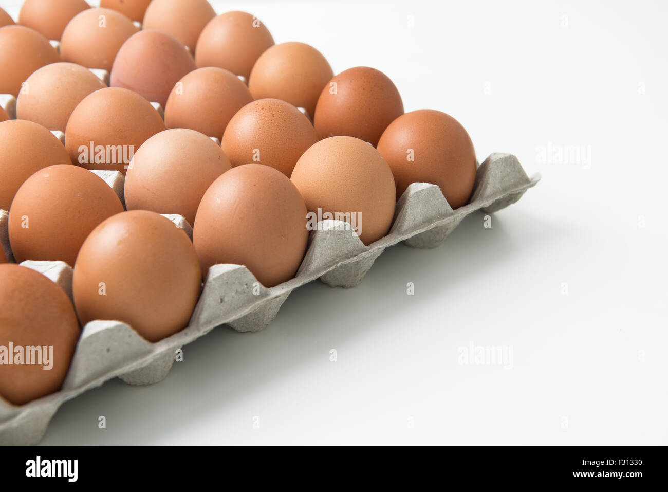 eggs in carton package Stock Photo