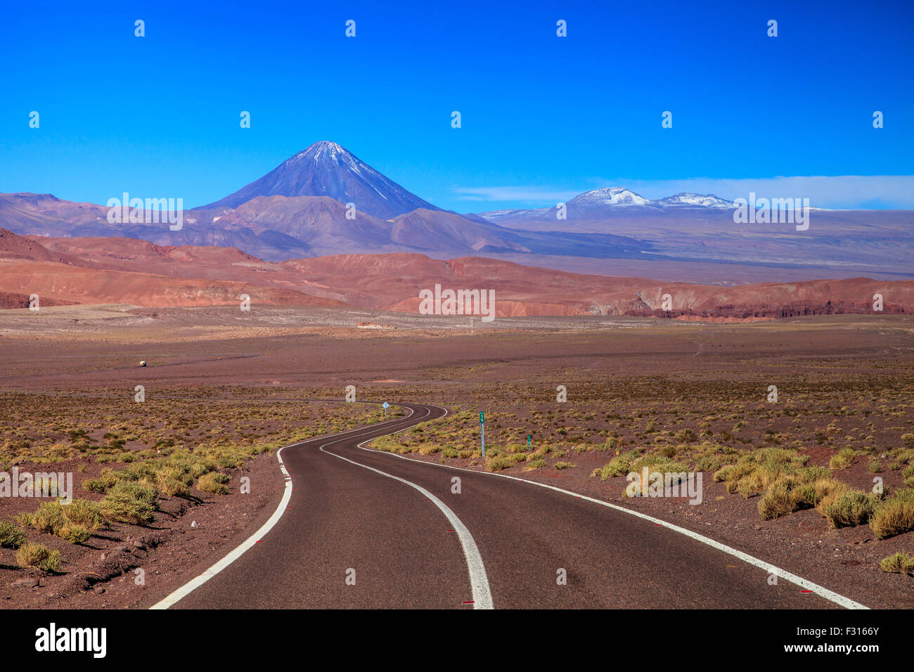 View of Volcan Licancabur (Atacama, Chile) Stock Photo