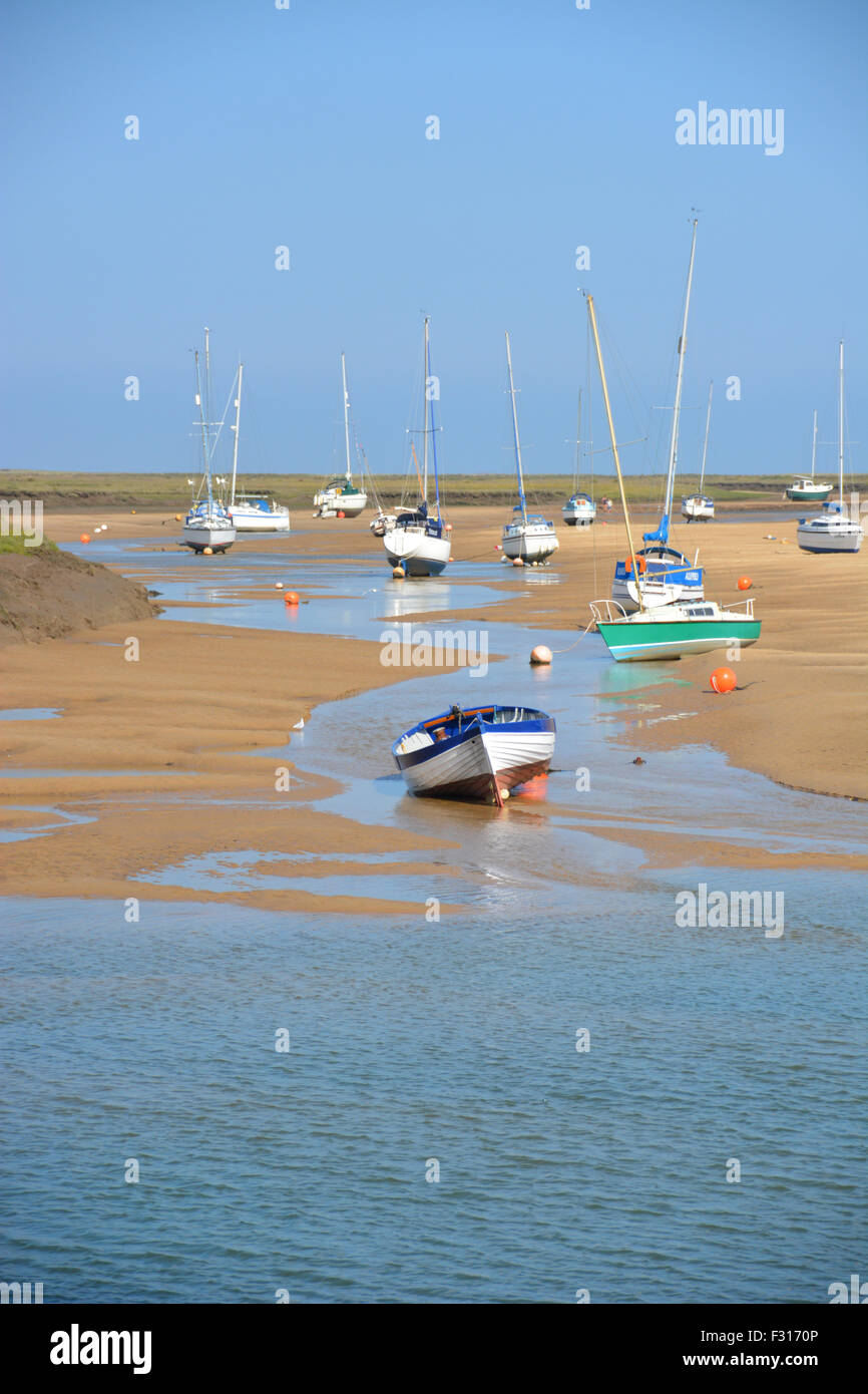 Boats at Wells-next-the-Sea Stock Photo