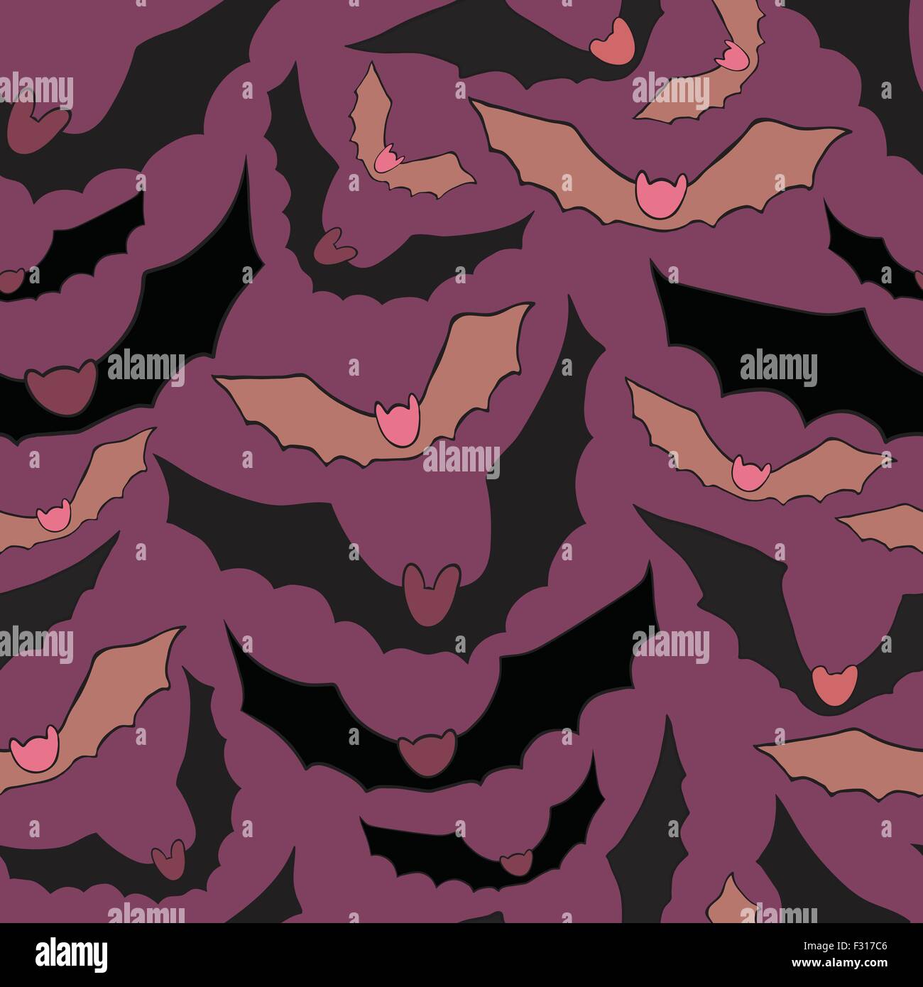 Seamless background with bats. Vector illustration Stock Vector Image ...