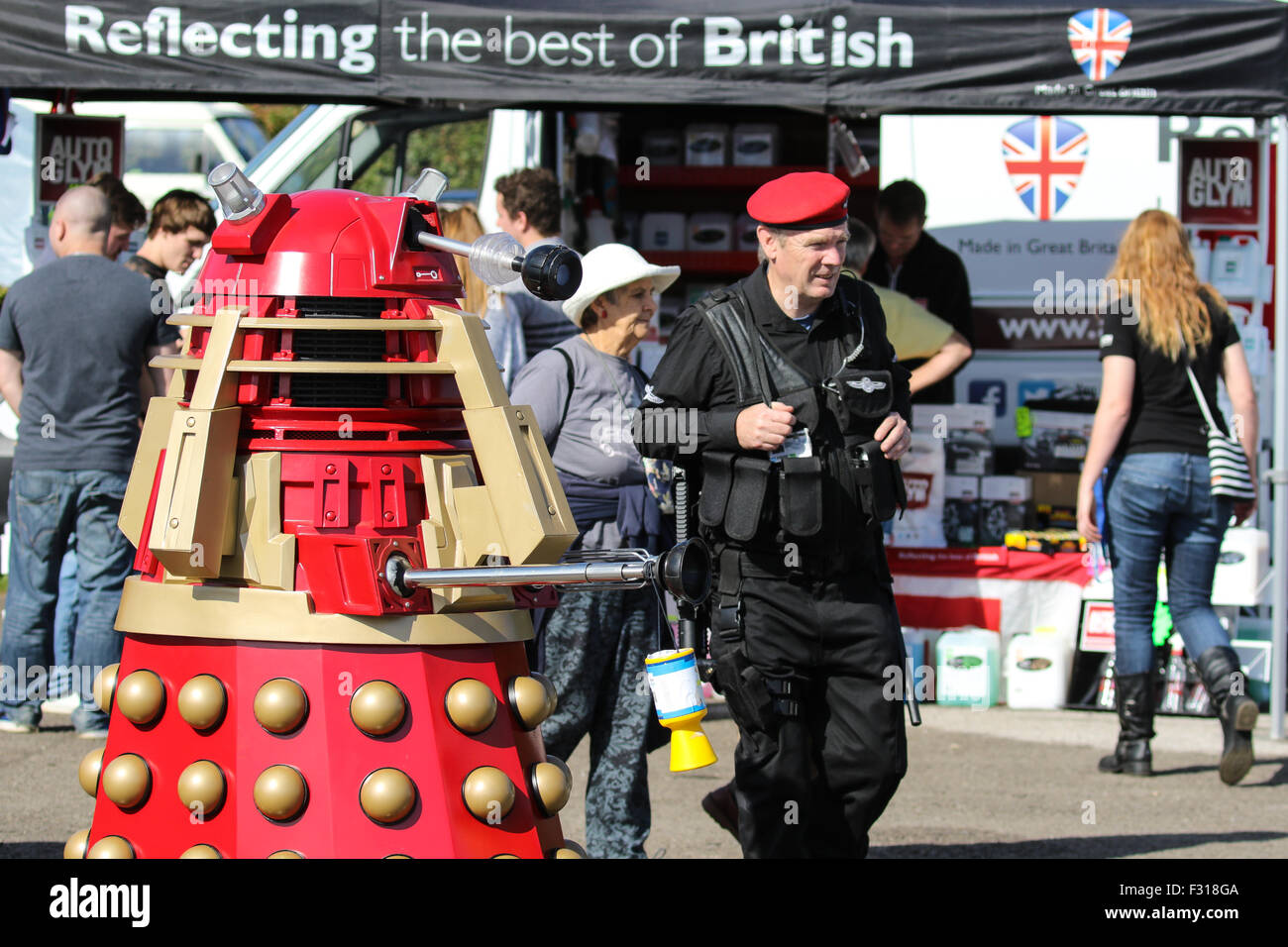 A Dalek walking around the paddock at Castle Combe Circuit Stock Photo