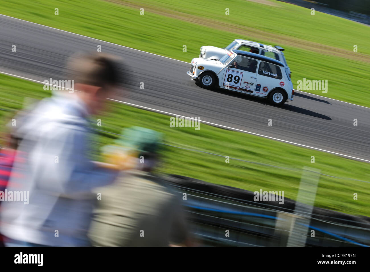 A Mini on track at Castle Combe Circuit's Mini Action Day Stock Photo