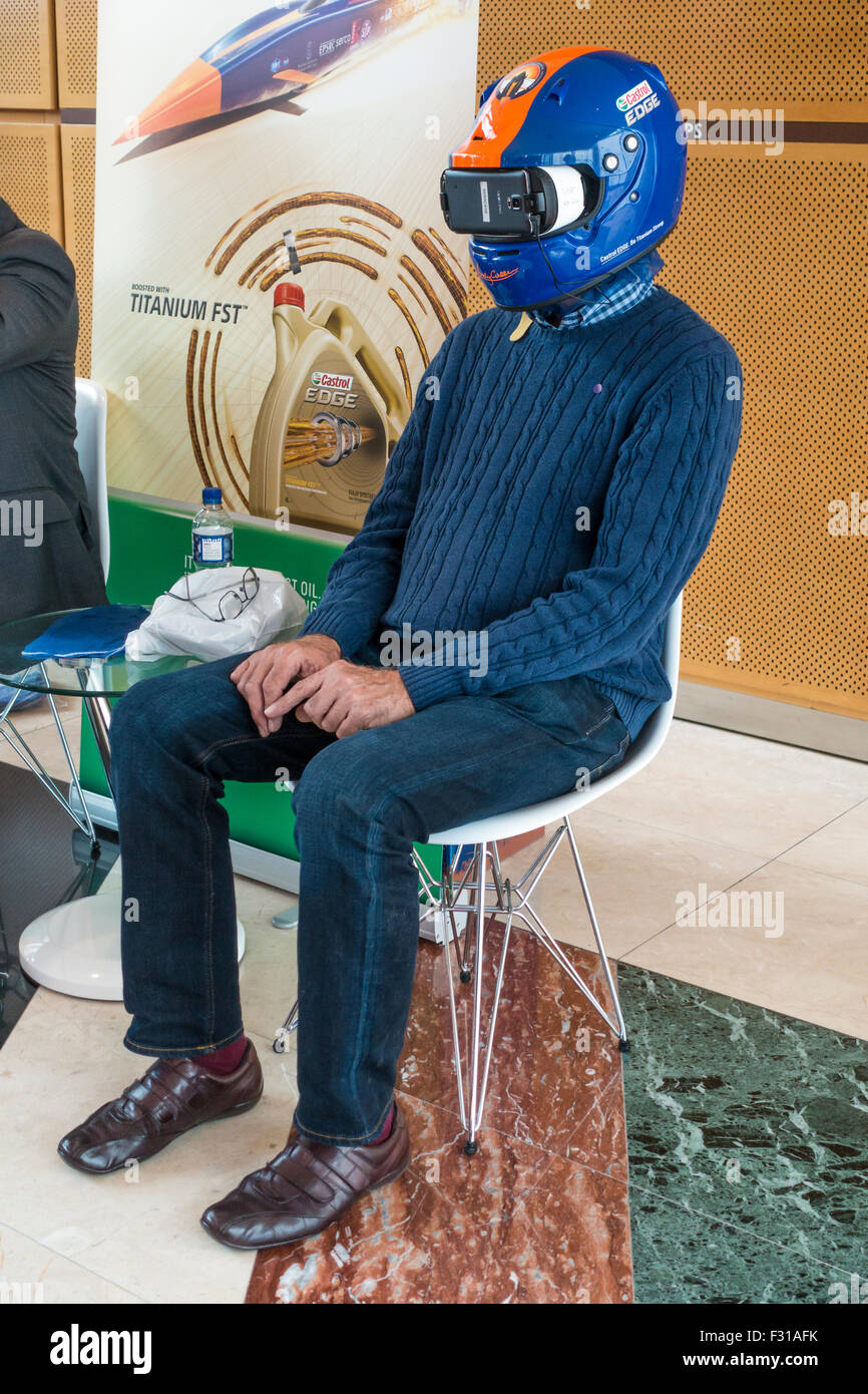 Bloodhound SSC Virtual Reality Experience at the Canary Wharf Launch 25th September 2015 Stock Photo