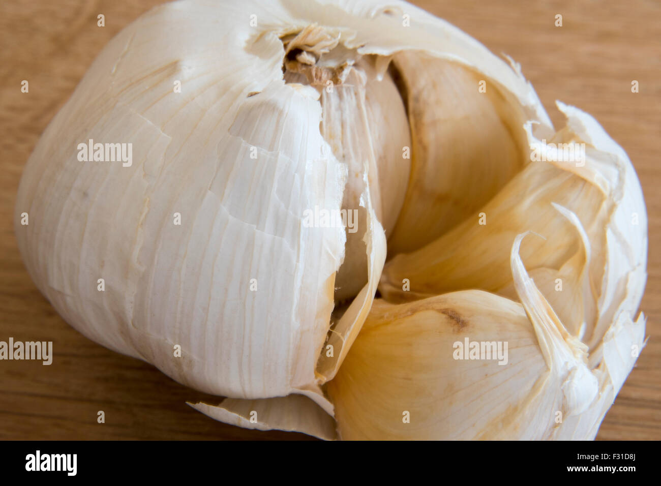 Large Garlic bulb split open Stock Photo Alamy