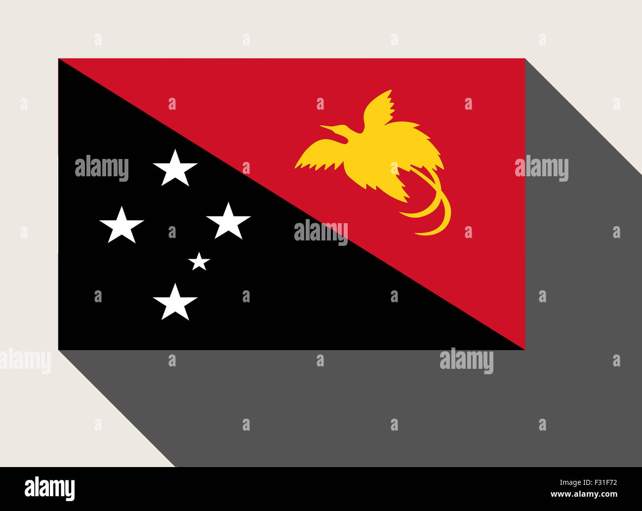 Papua New Guinea flag in flat web design style. Stock Photo