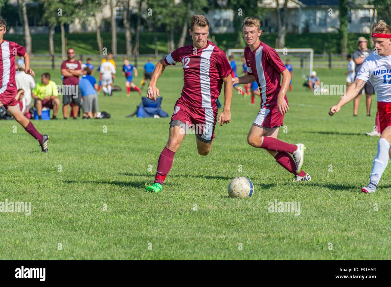 American high school soccer game Stock Photo Alamy
