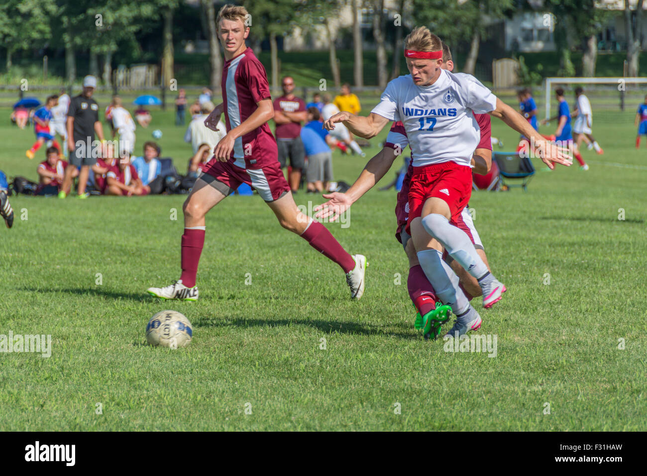 American high school soccer game Stock Photo Alamy