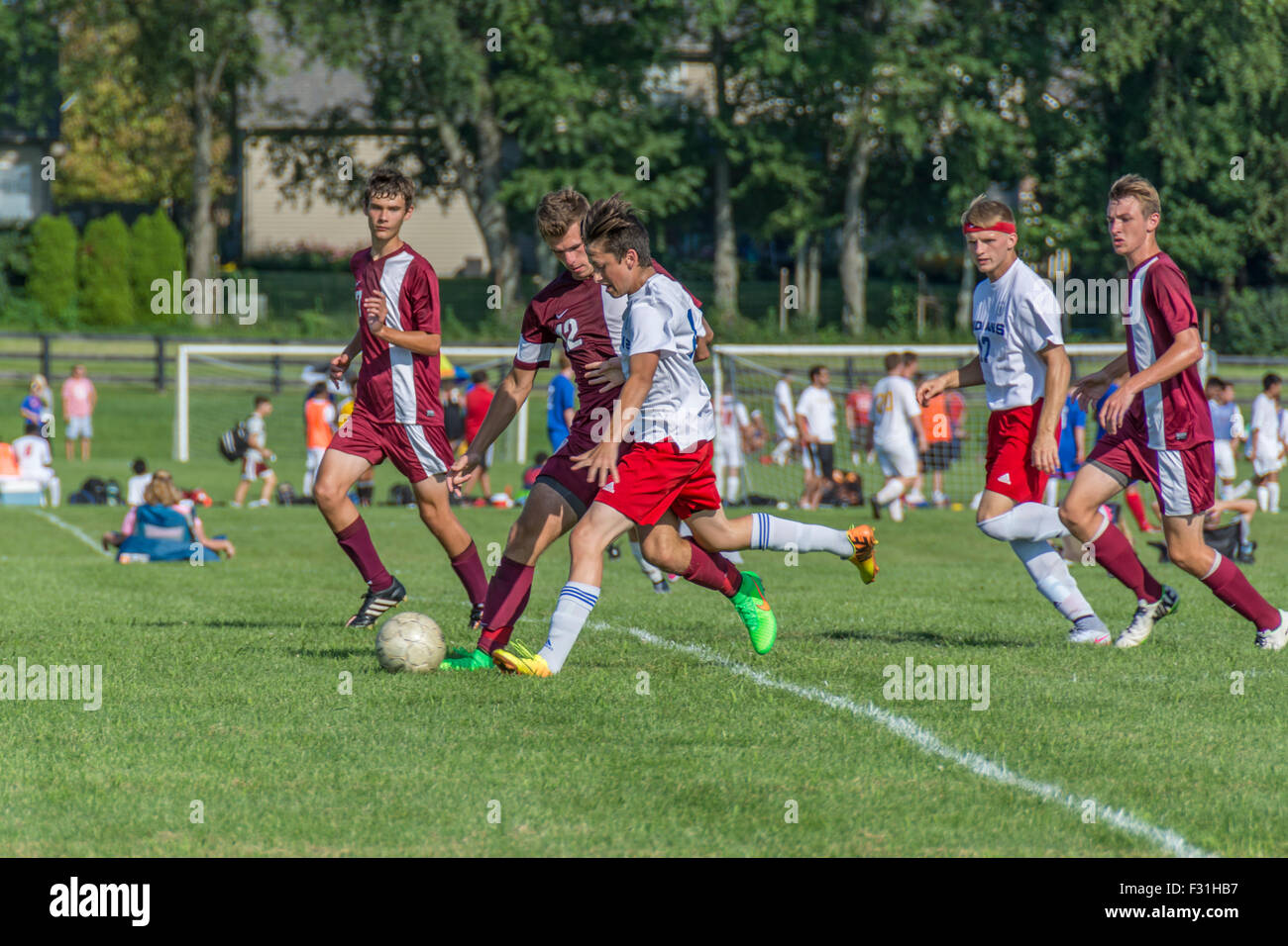 American high school soccer game Stock Photo Alamy