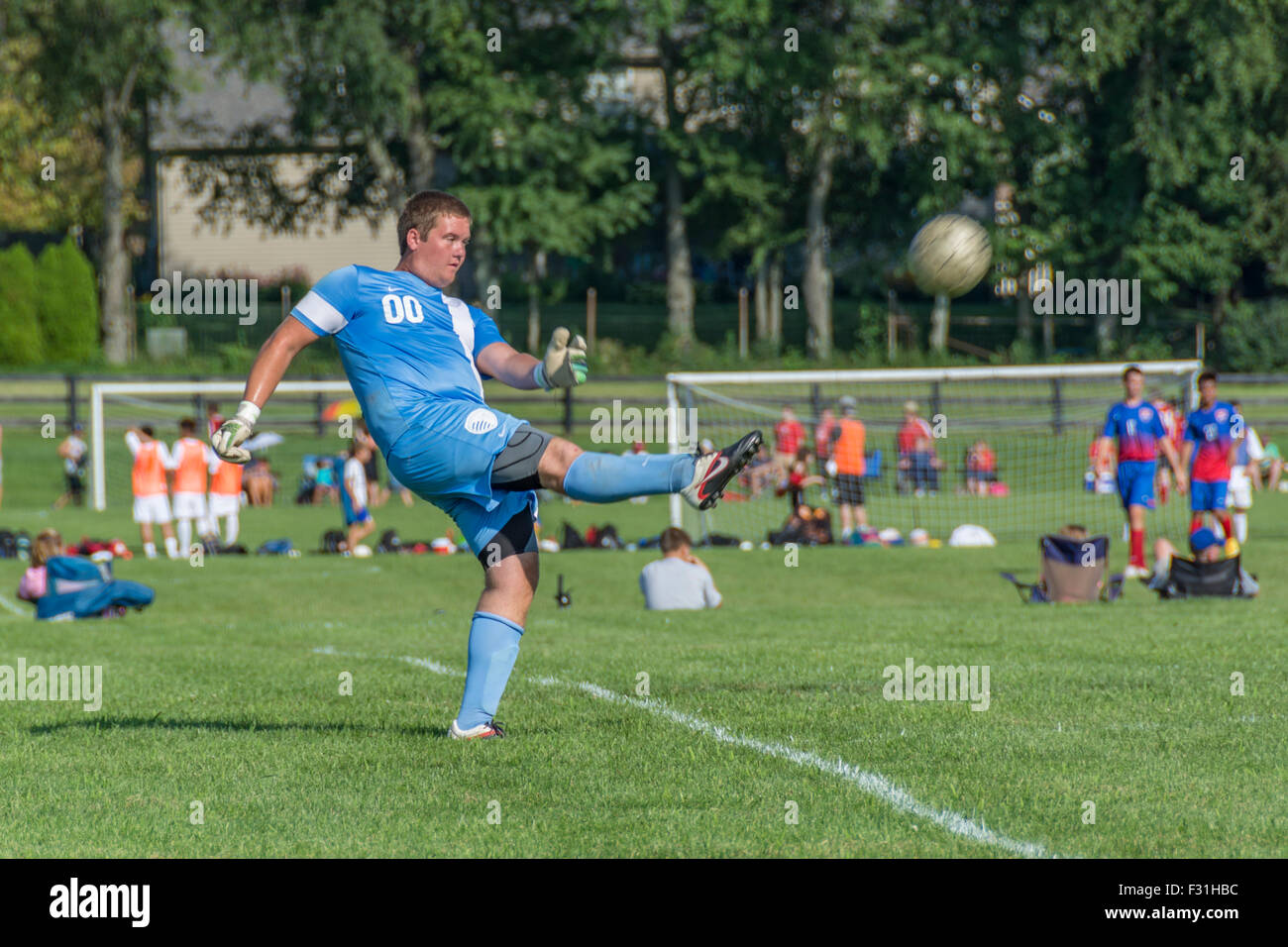 American high school soccer game Stock Photo Alamy