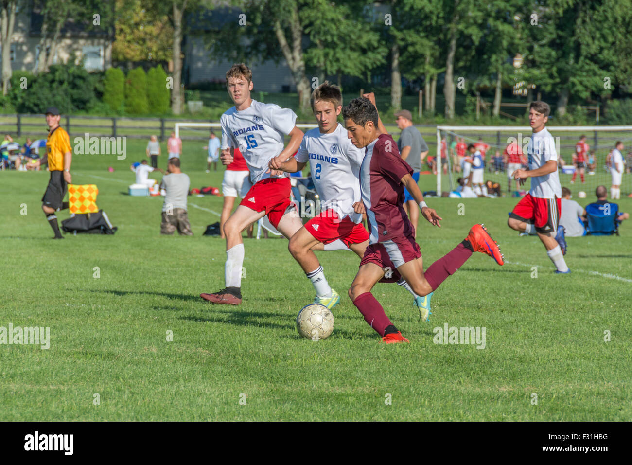 American high school soccer game Stock Photo Alamy