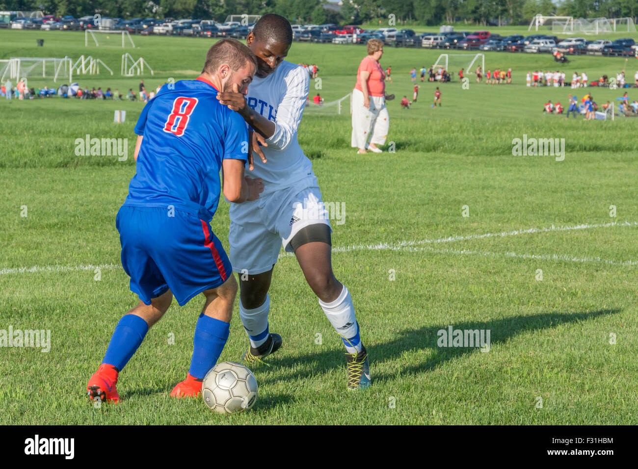 American high school soccer game Stock Photo Alamy