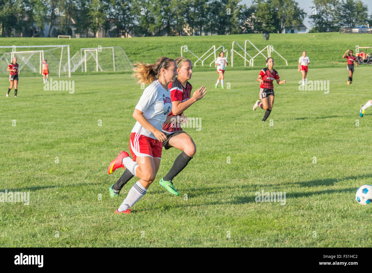 American high school soccer game Stock Photo Alamy