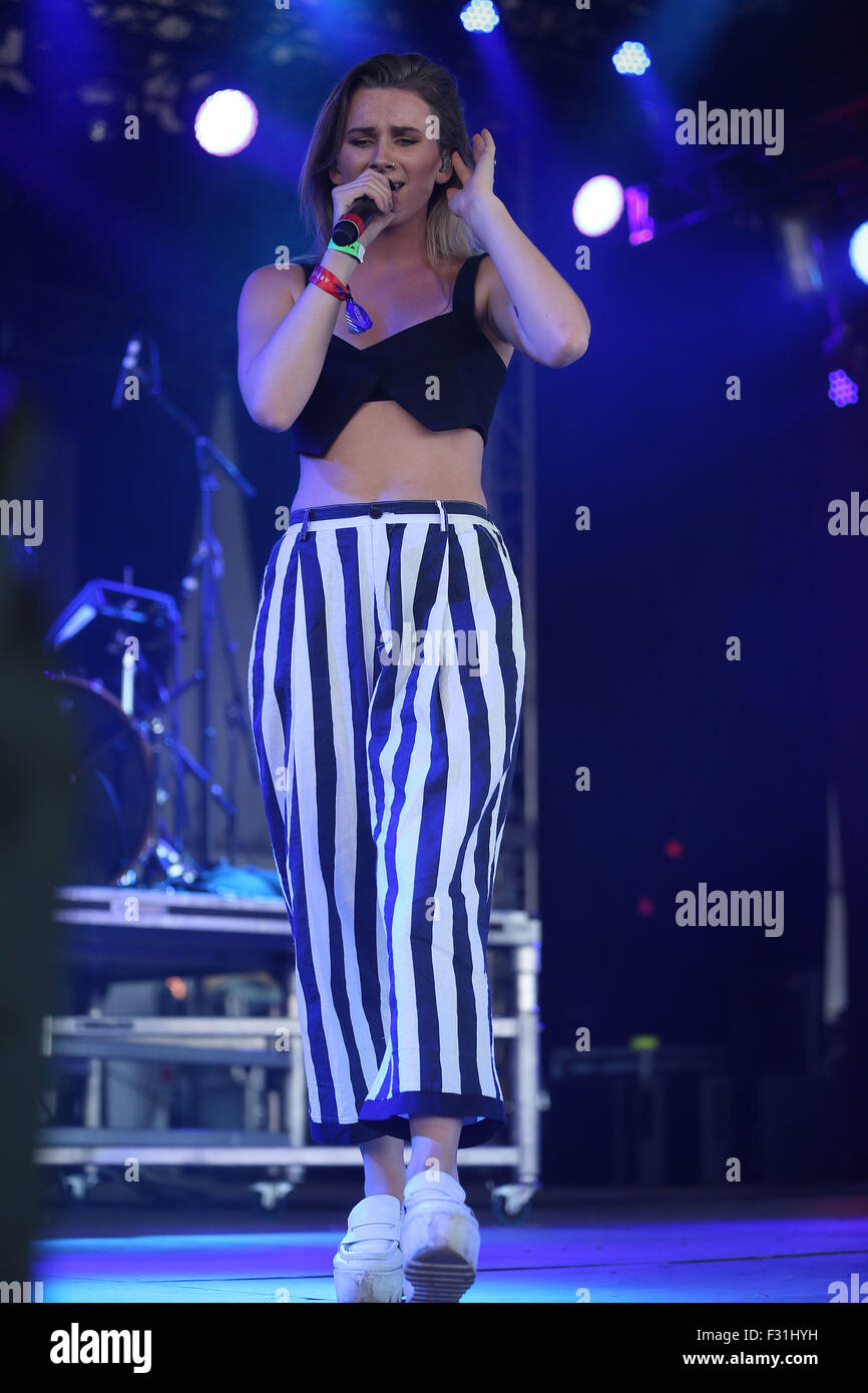 Day 3 of the inaugural Wayhome Music and Arts Festival at Burl's Creek Event Grounds located North of Toronto.  Featuring: Broods, Georgia Nott Where: Oro Medonte, Canada When: 27 Jul 2015 Stock Photo