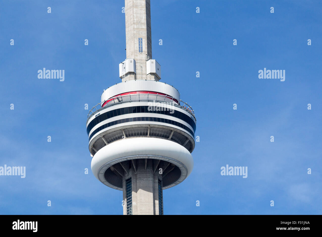 People doing the edge walk on the CN Tower in Toronto, Ontario, Canada Stock Photo