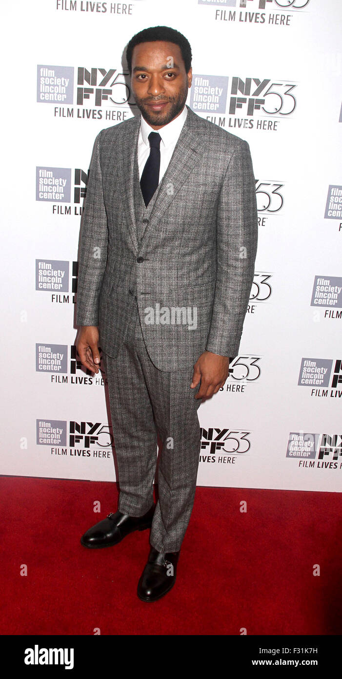 New York, USA. 27th Sep, 2015. Actor CHIWETEL EJIOFOR attends the 2015 New York Film Festival premiere of 'The Martian' held at Alice Tully Hall at Lincoln Center. Credit:  Nancy Kaszerman/ZUMA Wire/Alamy Live News Stock Photo