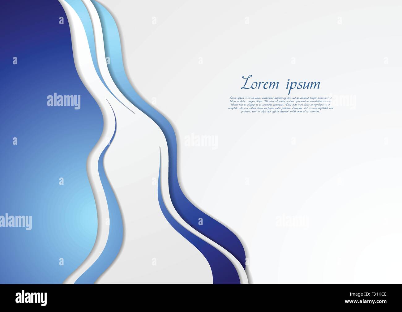 Bright blue abstract waves corporate background. Vector design Stock ...