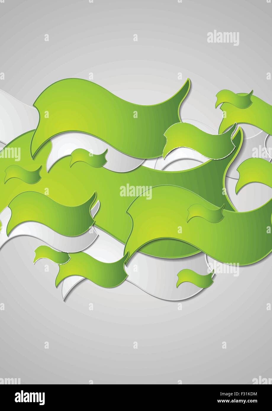 Green wavy shapes abstract elegant design. Vector background Stock ...