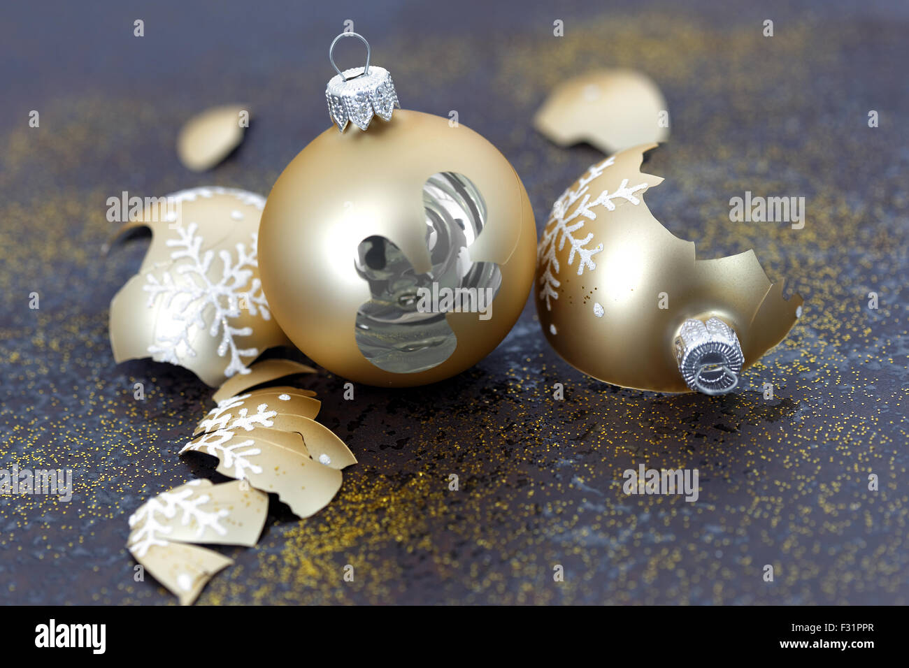 Broken Christmas balls Stock Photo - Alamy
