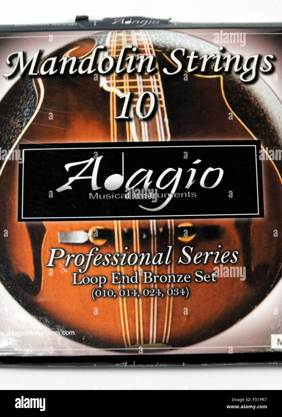 Set of Adagio Mandolin strings Stock Photo