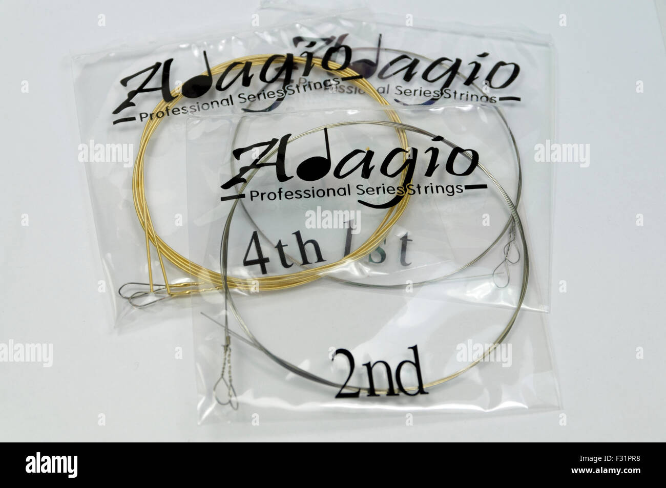 Set of Adagio Mandolin strings Stock Photo