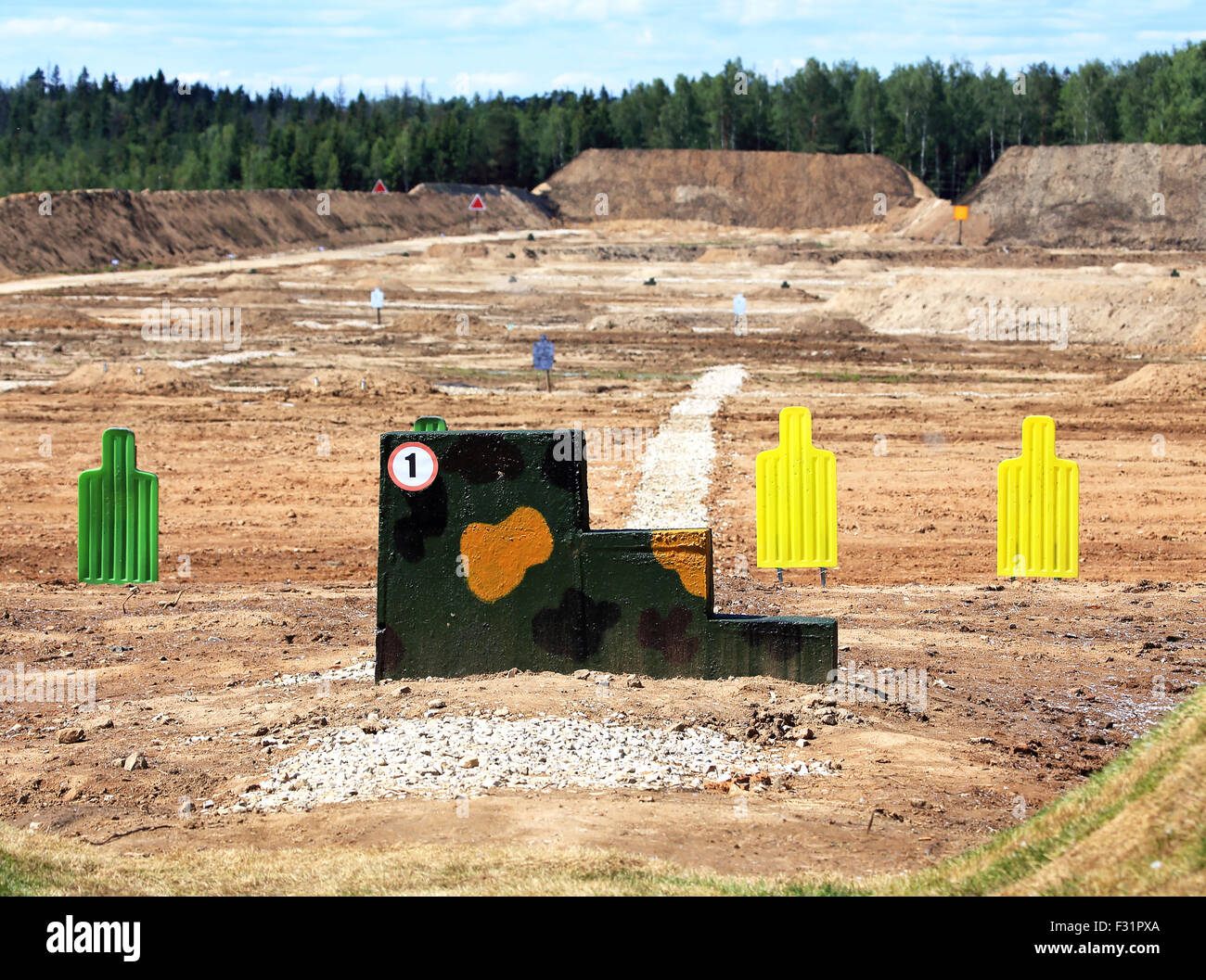 Targets for shooting from small arms at the shooting range Stock Photo