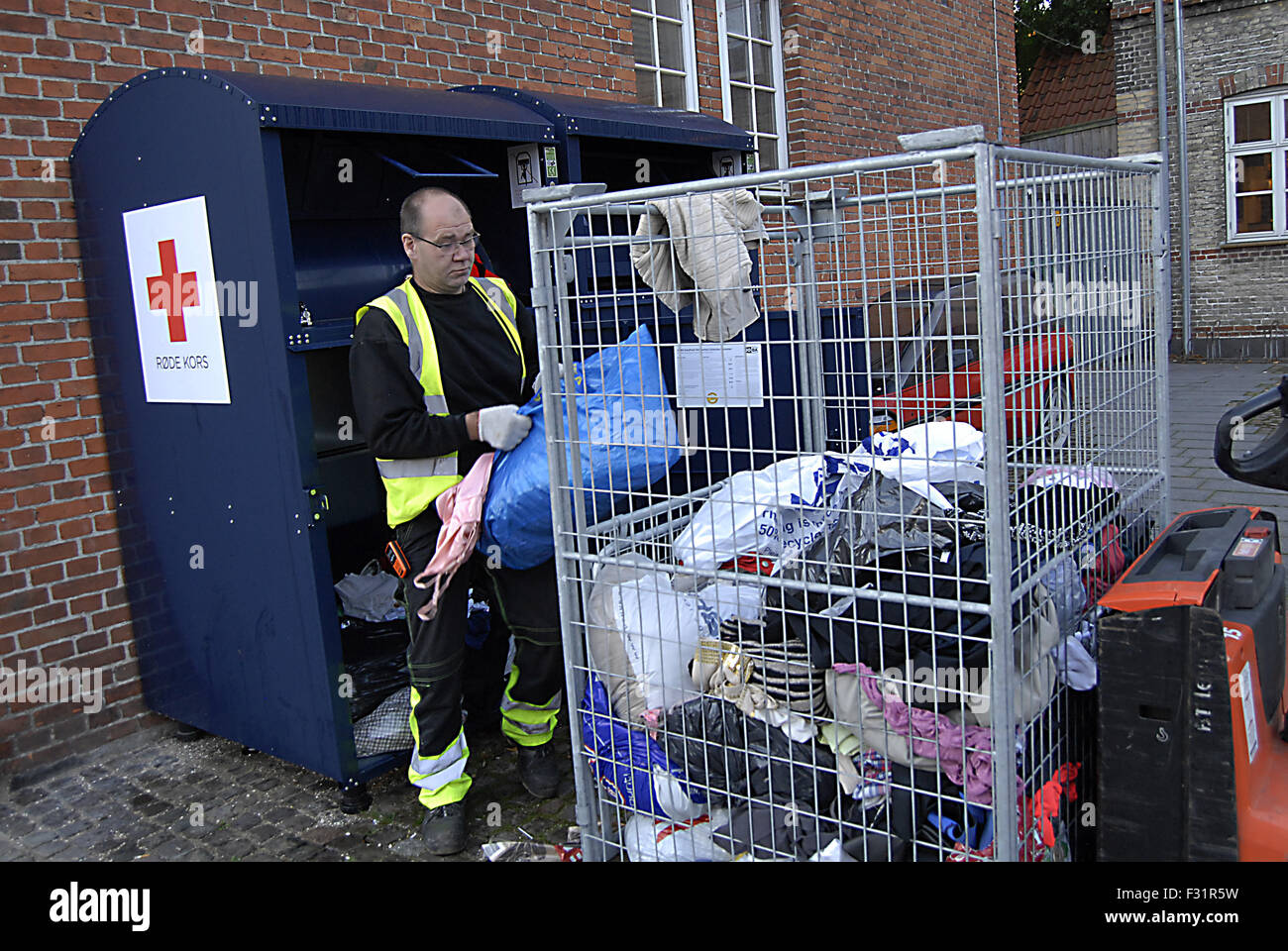 Copenhagen, Denmark. 28th September, 2015. Male from red cross empty ...