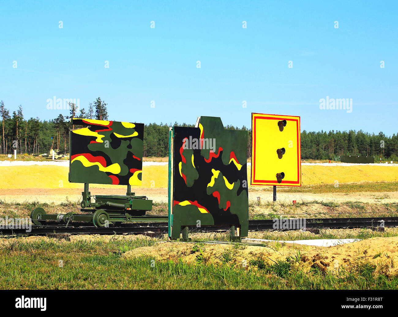 Targets for shooting from small arms at the shooting range Stock Photo