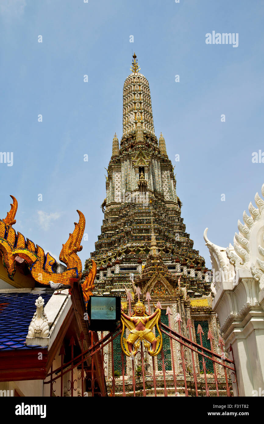 asia bangkok in temple thailand abstract cross colors roof wat and ...