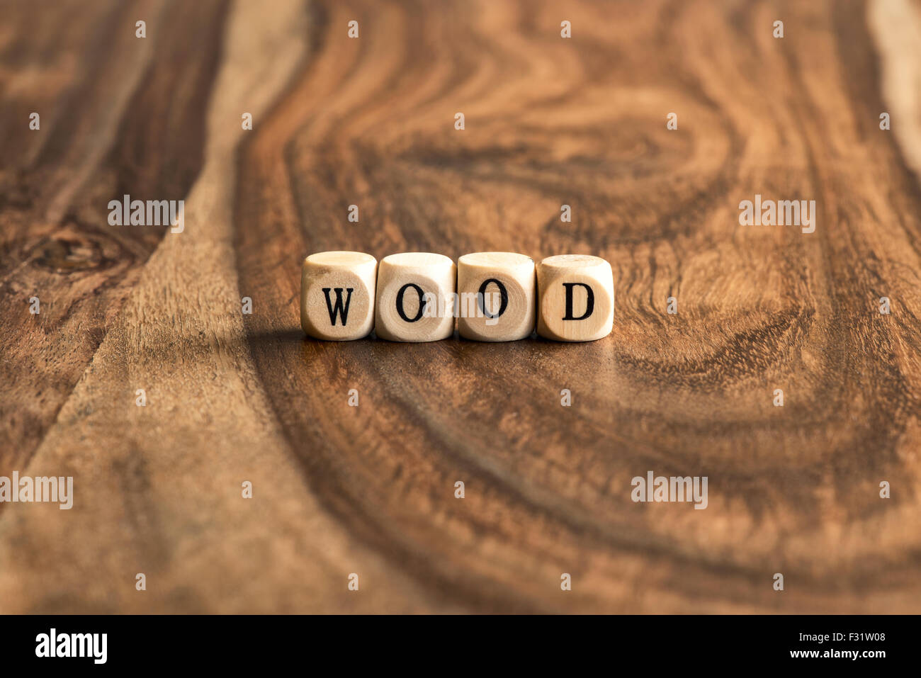 WOOD word background on wood blocks Stock Photo