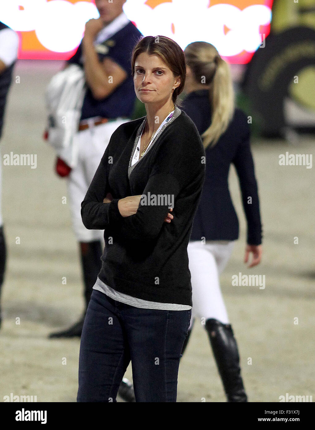 Barcelona, Spain. 25th Sep, 2015. BARCELONA, SPAIN - SEPTEMBER 25: Athina Onassis is seen during CSIO Barcelona 2015, 104th International Show Jumping on September 25, 2015 in Barcelona, Spain. Photo by Elkin Cabarcas/picture alliance © dpa/Alamy Live News Stock Photo