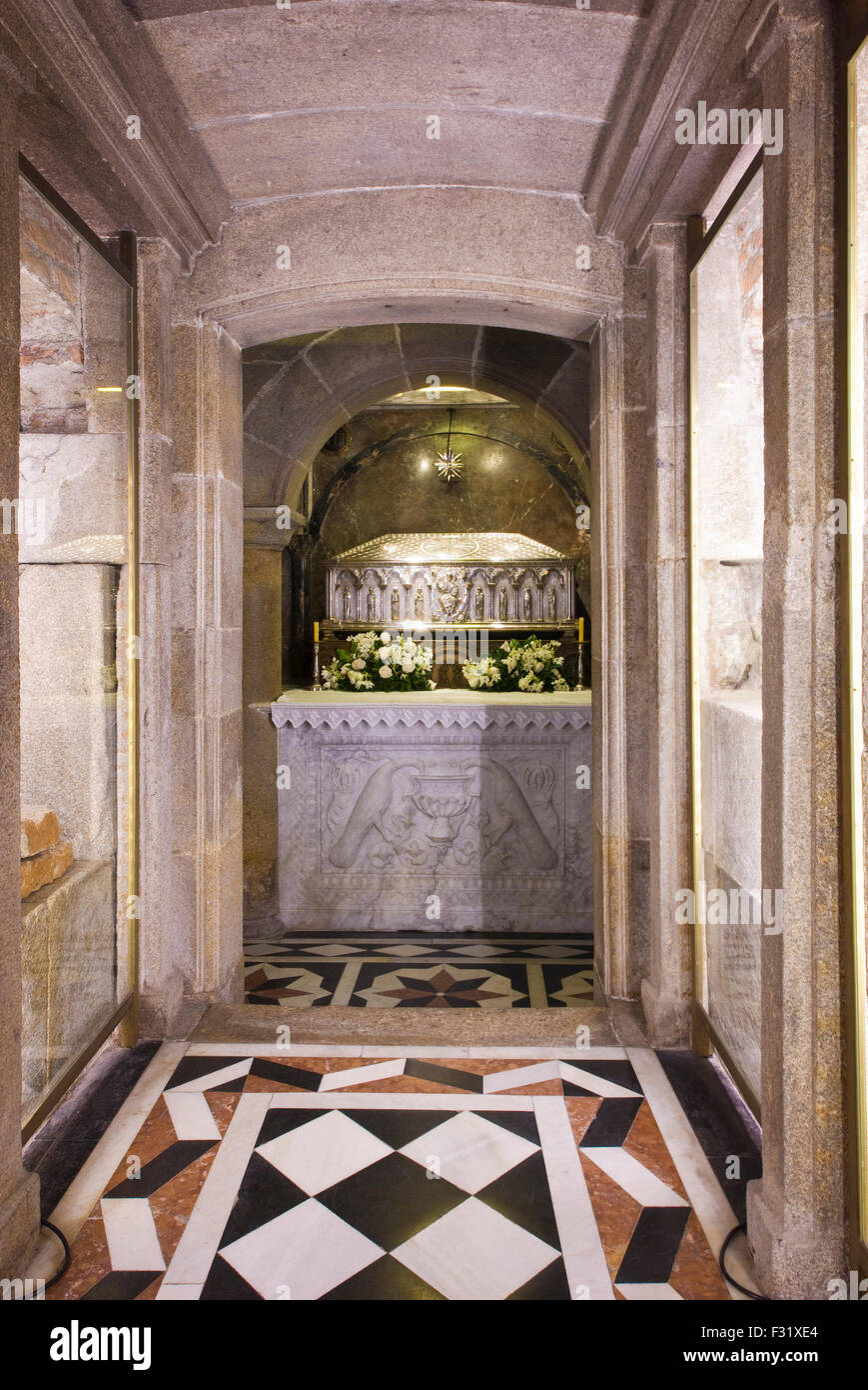 Tomb of Saint James the Great in the Cathedral of Santiago de Compostela Stock Photo