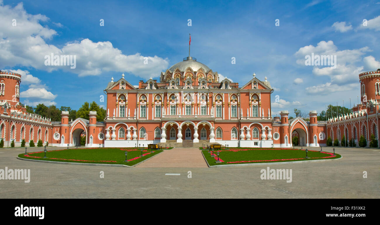 Moscow, Russia - June 22, 2012: Petrovsky palace of queen Ekaterina Second the Great, 18 century, architect Kazakov. Stock Photo