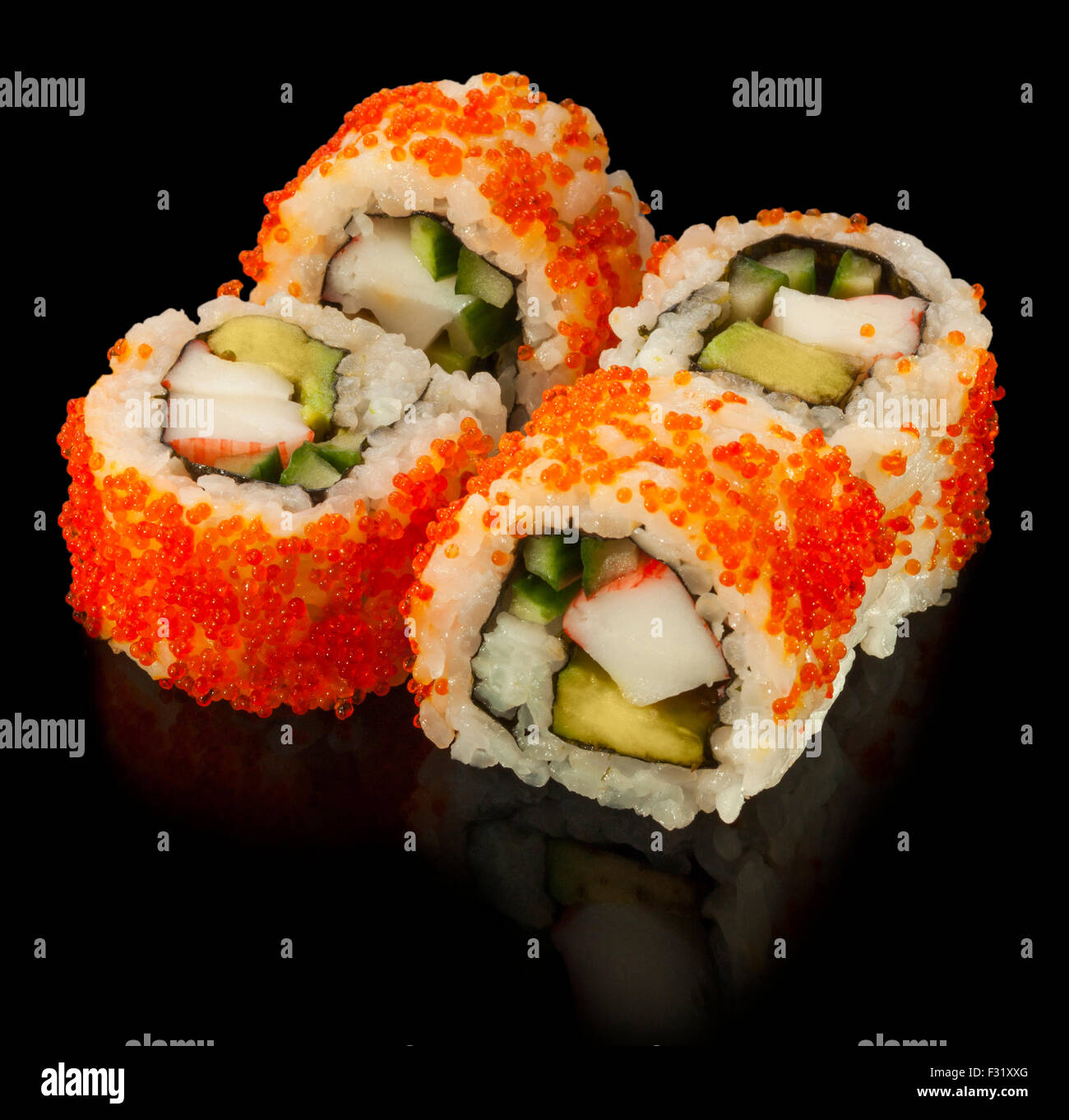 Sushi roll with crab stick and avocado Stock Photo: 87938888 - Alamy