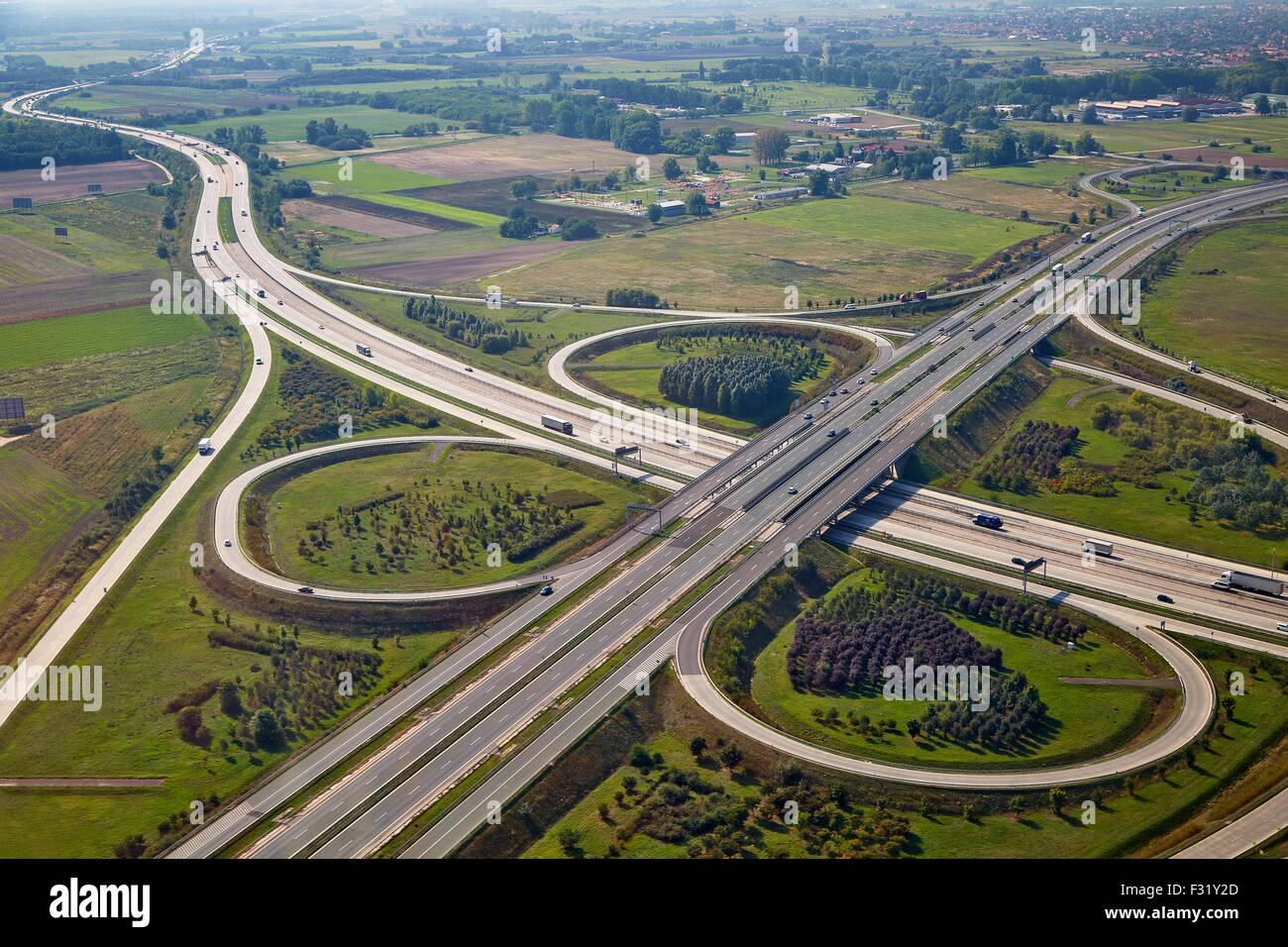 Freeway intersection Stock Photo